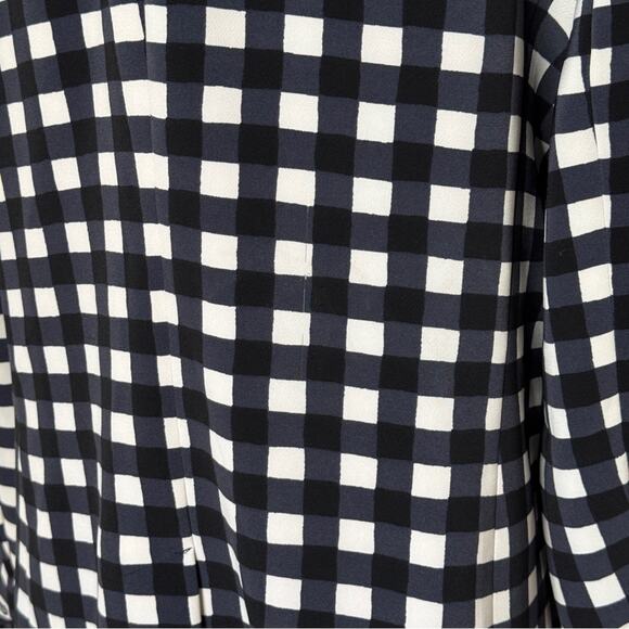 Banana Republic Gingham Check Blazer Blue Black White Size 14 - Picture 5 of 9